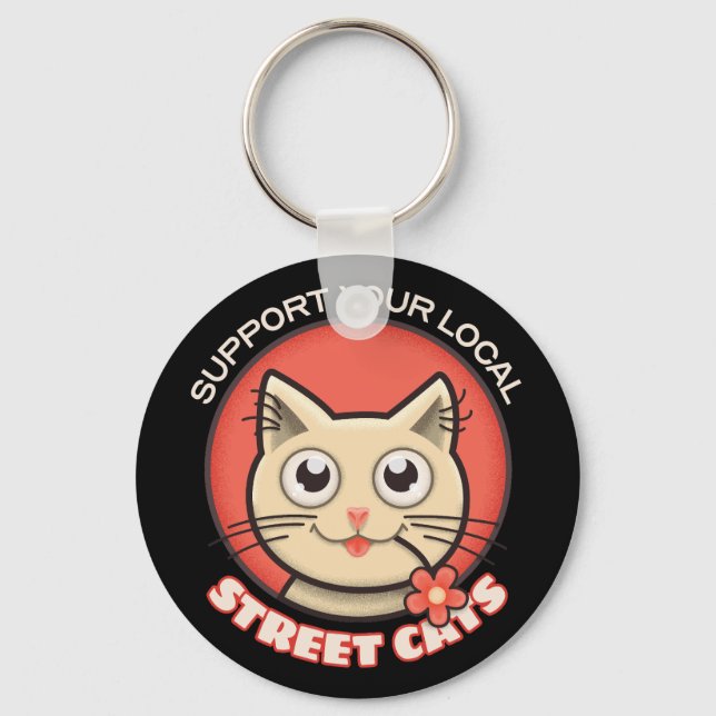 Porte-clés Soutien à vos chats de rue locaux (Recto)