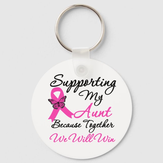Porte-clés Soutien au cancer du sein (tante) (Recto)
