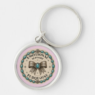 Porte-clés Soutien Émotionnel Turquoise Conception Western