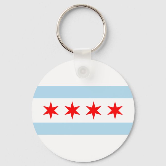Porte-clés Souvenir du drapeau de Chicago (Recto)