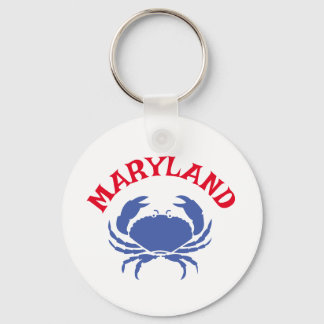 Porte-clés Souvenir Maryland Crabe bleu Voyage Rouge Blanc Bl