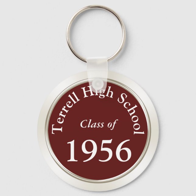 Porte-clés Souvenirs de réunion du lycée personnalisables (Recto)