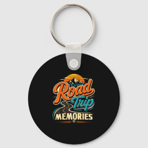 Porte-clés Souvenirs de road trip famille montagne rétro vint