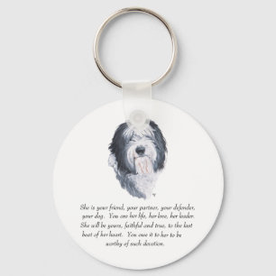 Porte-clés Souvenirs de Vieux Chien de Berger Anglais