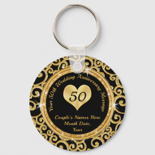 Porte-clés Souvenirs du 50e anniversaire de l'Mariage noir et