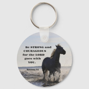 Porte-clés Soyez forte et courageuse Bible Verse Deut 31 Hors