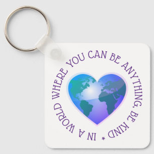 Porte-clés Soyez une citation inspirante globe