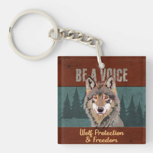 Porte-clés Soyez une voix - Protection et liberté du loup