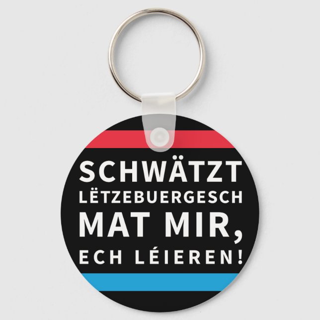Porte-clés Speak luxembourgeois Key Chain noir (Recto)