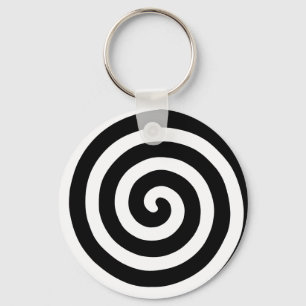 Porte-clés Spirale Concentrique en Noir & Blanc