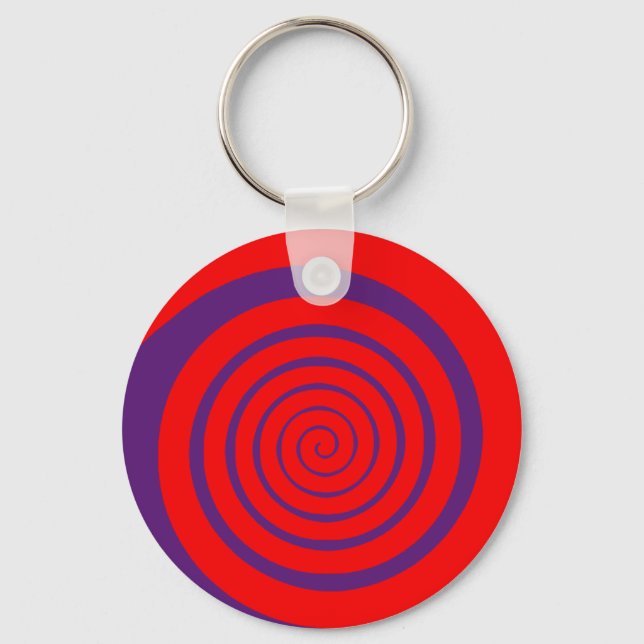 Porte-clés spirale hypnotique rouge (Recto)