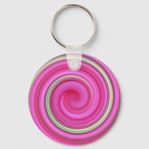 Porte-clés spirale rose et verte