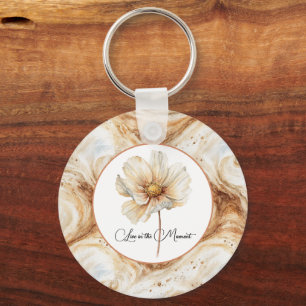 Porte-clés Spirales de latte de citrouille Fleur d'automne