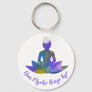 Porte-clés Spiritual Pastel Patchwork Halftone Lotus Yoga Nam