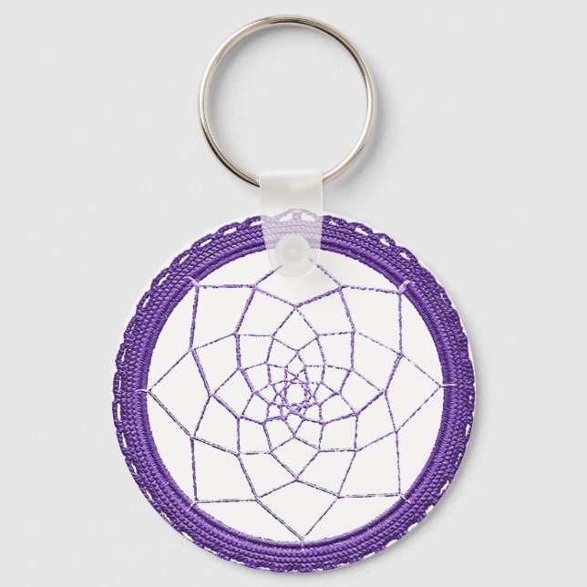Porte-clés Spirituel violet amérindien Dream Catcher (Recto)