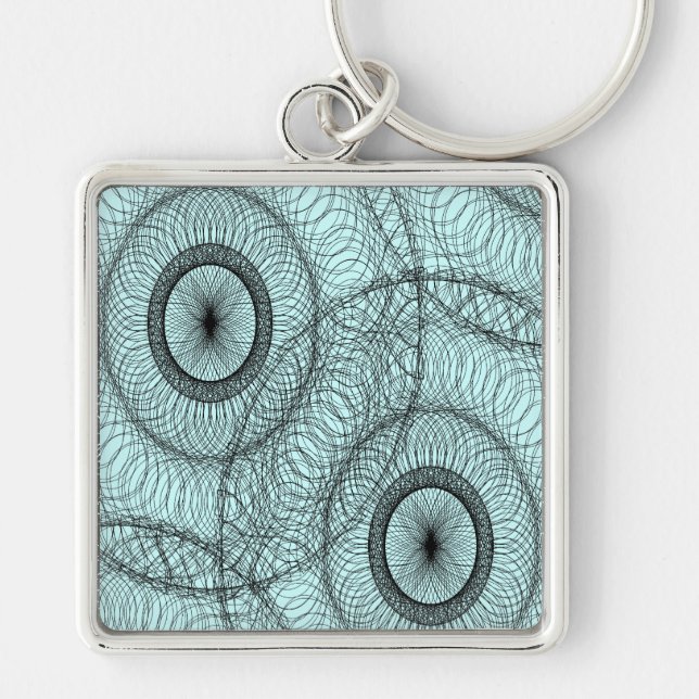 Porte-clés Spirographe élégant Tourbillonnant Zen Doodle Moti (Devant)