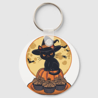 Porte-clés Spooky Black Cat Halloween Keychain – Cute & Creep