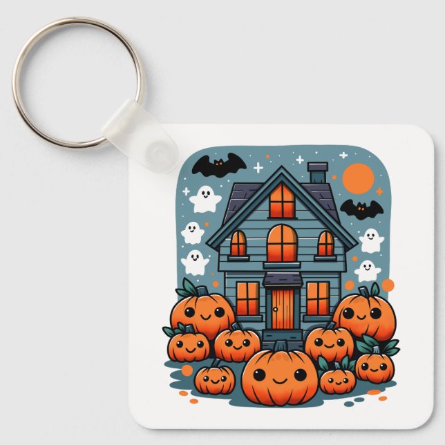 Porte-clés Spooky Season Vibes Halloween Pumpkins Custom (Recto)