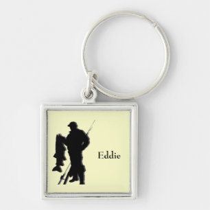 Porte-clés sportif à monogramme de pêcheur