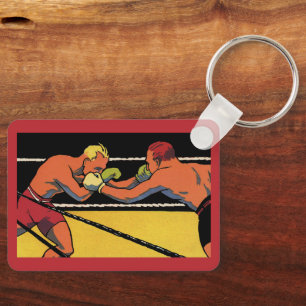 Porte-clés Sports Art Déco vintage Boxe, Boxers Punching