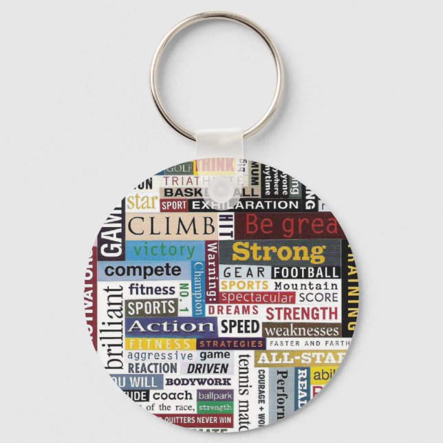 Porte-clés Sports, Tennis, Basket-Ball, Football (Recto)