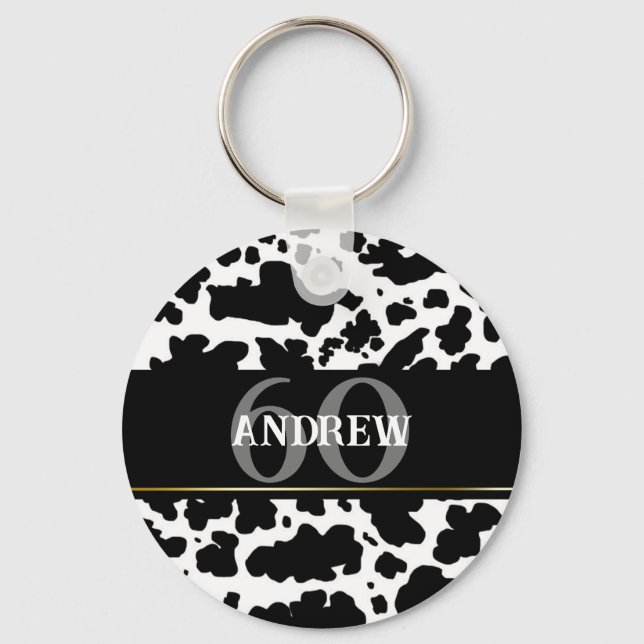 Porte-clés Spots de vache personnalisés Imprimer Fermier Cowb (Recto)