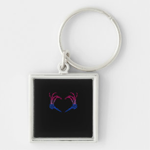 Porte-clés Squelette Coeur Bisexuel Lgbt-Q Pride Crâne Main