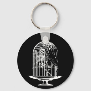 Porte-clés Squelette dans une cage à oiseaux