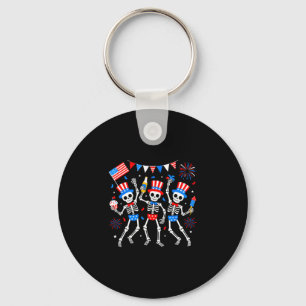 Porte-clés Squelette dansant 4 juillet merica usa américain