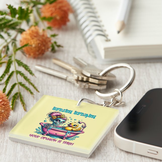 Porte-clés Squelette d'art de mots drôle de sarcasme (Devant Droit)