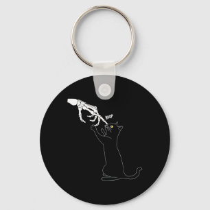 Porte-clés Squelette de chat noir Main Boop Nez de chat drôle