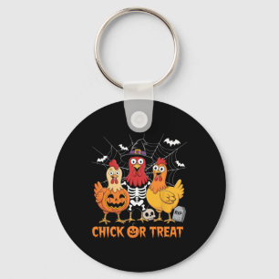 Porte-clés Squelette de poulet Chick Or Treat Farmer Drôle Ha