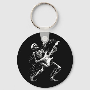 Porte-clés Squelette jouant de la musique de guitare pour hom