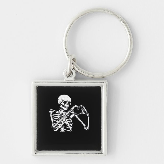 Porte-clés Squelette Mains de coeur Signer Costume d'Hallowee (Devant)