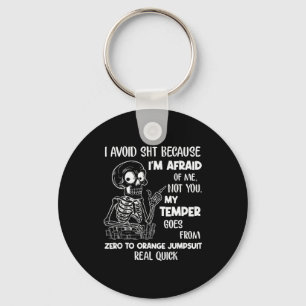Porte-clés Squelette que j'évite parce que j'ai peur de moi e