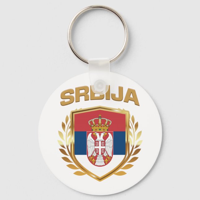 Porte-clés Srbija Bouclier indicateur Serbie (Recto)