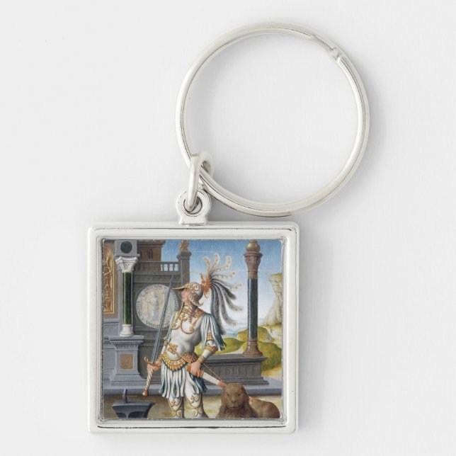 Porte-clés St Adrian dans l'armure dans un paysage ouvert (Devant)