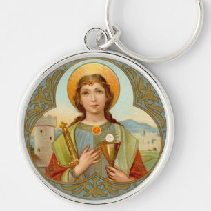 Porte-clés St. Barbara (BK 001) Premium Round Metal