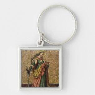 Porte-clés St Catherine de l'Alexandrie (huile sur le