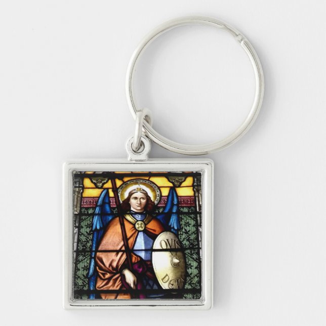 Porte-clés St Michael la fenêtre en verre teinté d'Arkhangel (Devant)