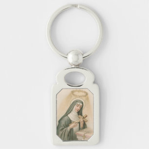 Porte-clés St. Rita de Cascia (M 015) Métal rectangulaire