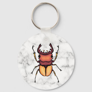 Porte-clés Stag Beetle QR Code Insect Art Entomologie