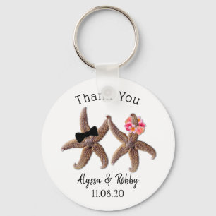 Porte-clés Starfish Bride and Groom Wedding Favor Key Ring