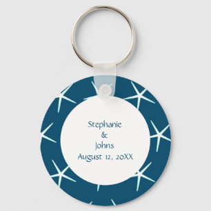 Porte-clés Starfish Cute Couple Blue White Wedding Gift Favor
