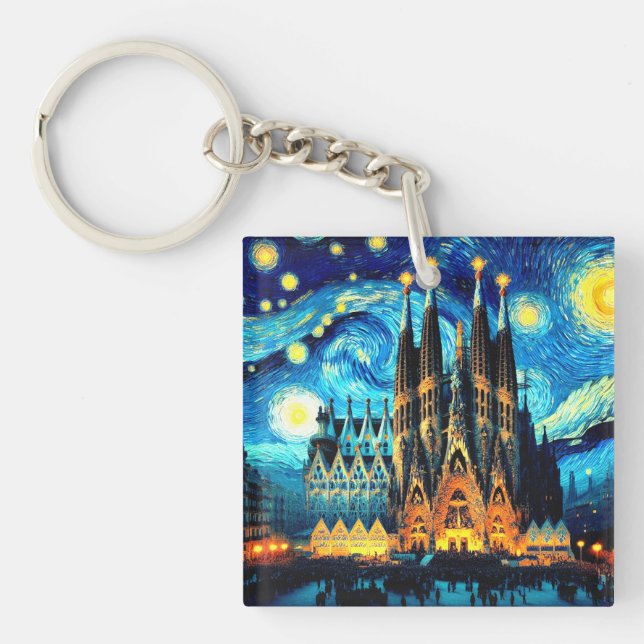 Porte-clés Starry Sagrada Familia Barcelona (Devant)