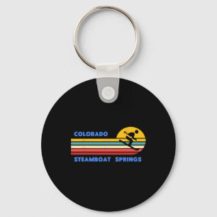Porte-clés Steamboat Springs Colorado Ski Skieur Ski Vintag