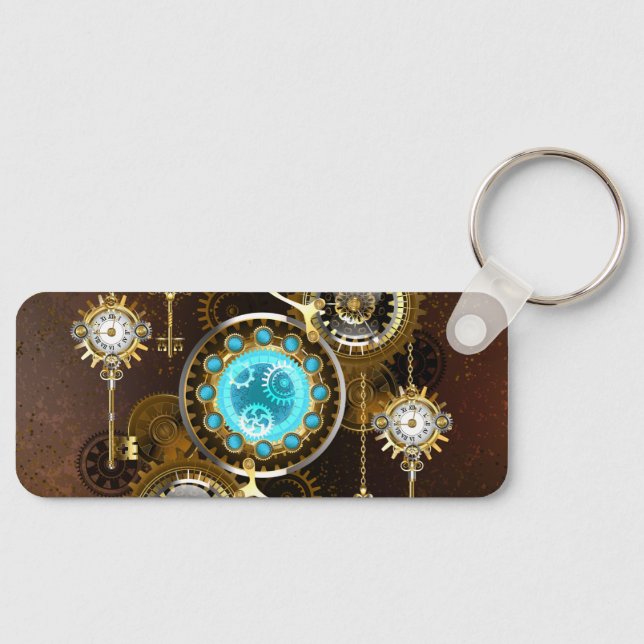 Porte-clés Steampunk Arrière - plan rouillé avec des lentille (Recto)