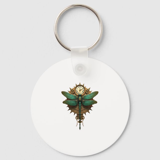 Porte-clés Steampunk Dragonfly Victorian Art Mechanical Steam (Recto)
