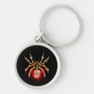 Porte-clés Steampunk spider on black
