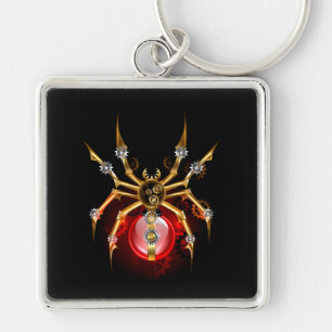 Porte-clés Steampunk spider on black